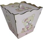 Lixeira Decoração Ursa Rosa Mdf