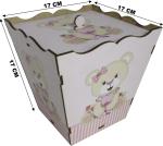 Lixeira Decoração Ursa Rosa Mdf
