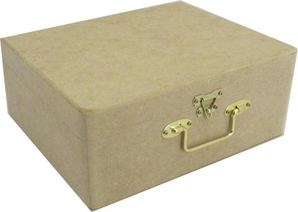 Maleta Alça Metal Grande 30x25x11cm Mdf Crú