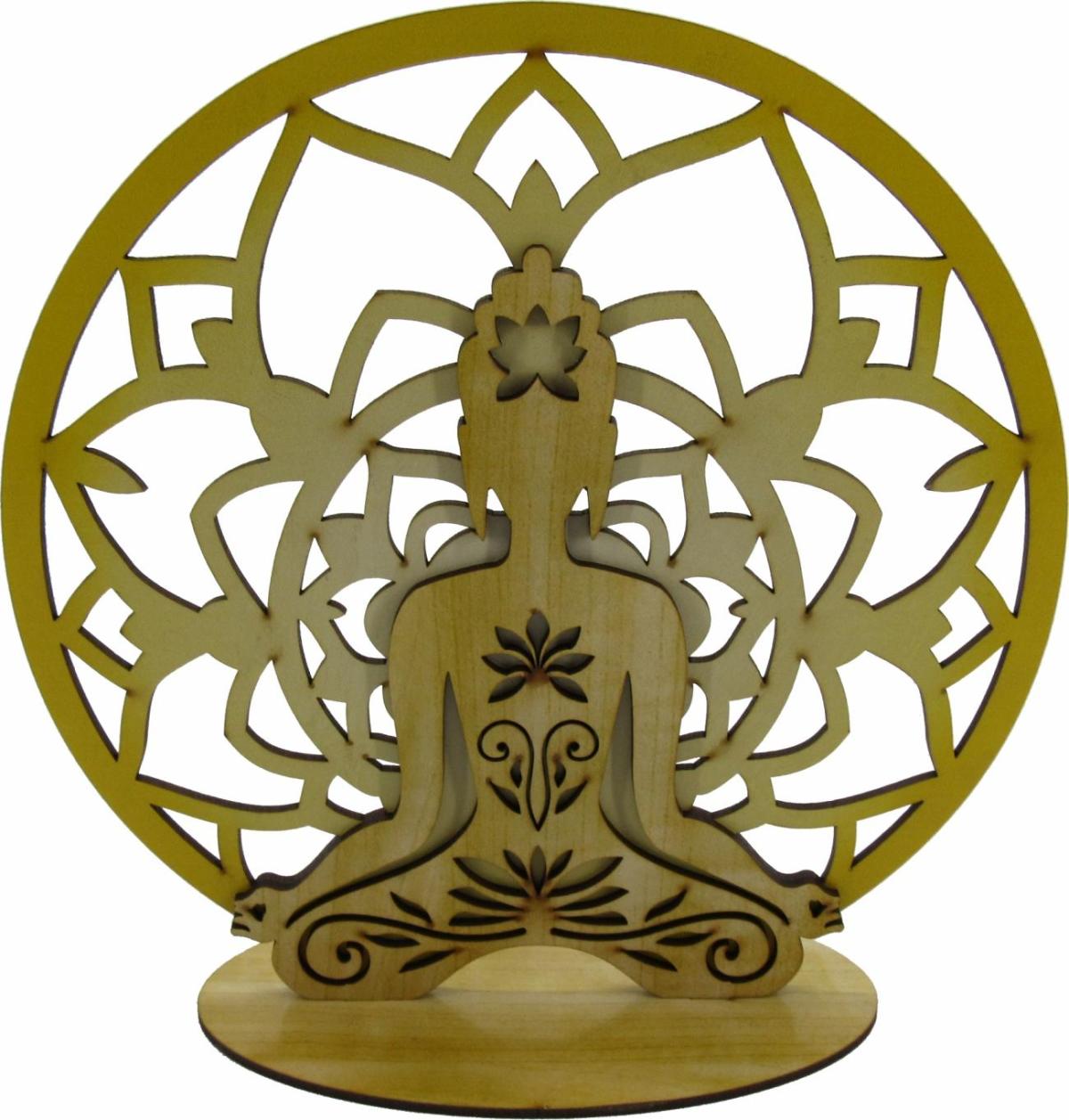 Mandala Buda c/ Base Ad. Amarelo