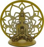 Mandala Buda c/ Base Ad. Amarelo