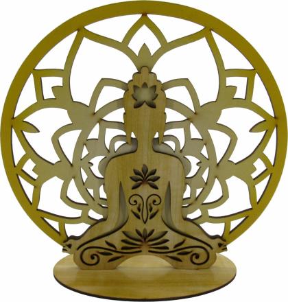 Mandala Buda c/ Base Ad. Amarelo