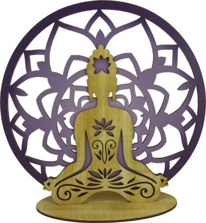 Mandala Buda c/ Base Ad. Lilás