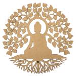 MANDALA LASER BUDA ARVORE RAIZ  3MM 44CM MDF Crú