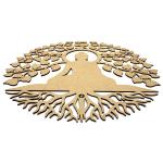 MANDALA LASER BUDA ARVORE RAIZ  3MM 44CM MDF Crú