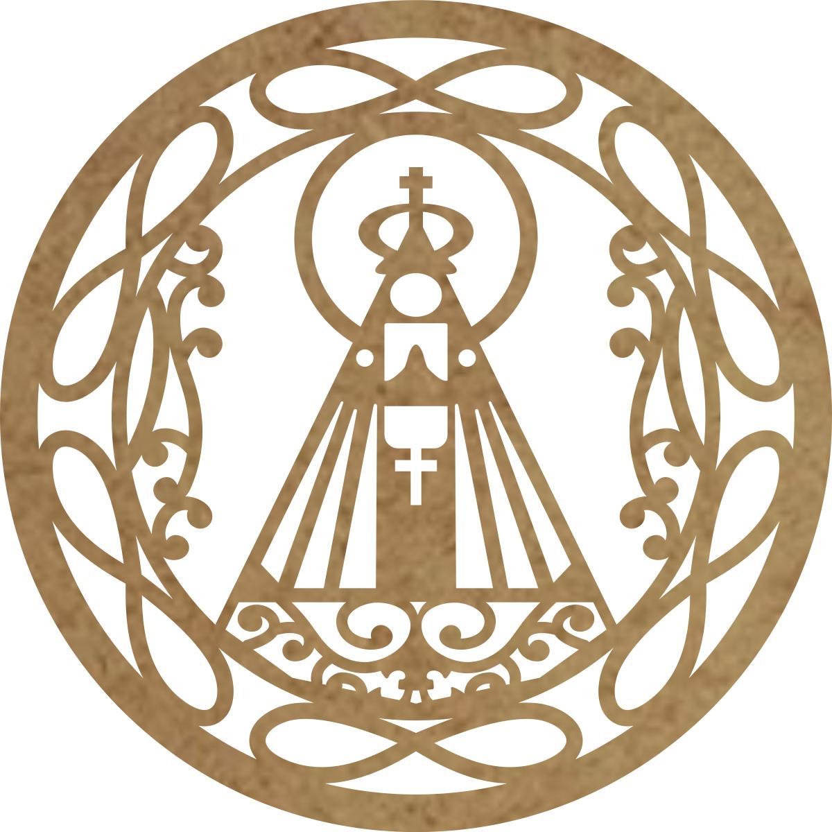 MANDALA LASER NOSSA SENHORA 3MM 44CM MDF Crú