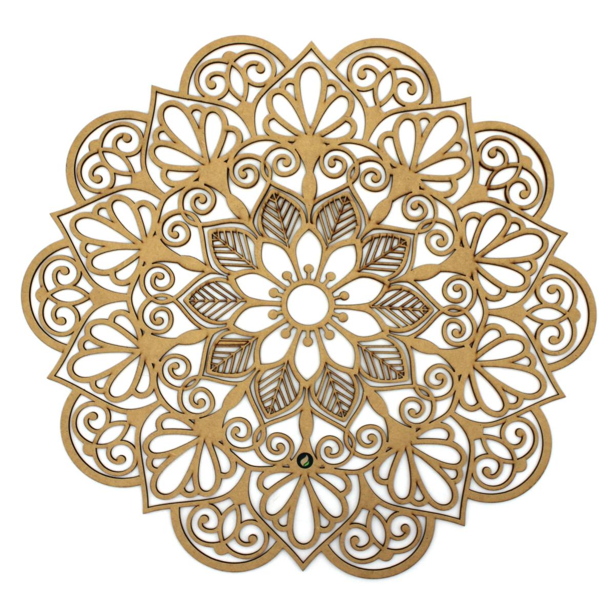 MANDALA LASER PROVENÇAL 3 3MM 44CM MDF Crú