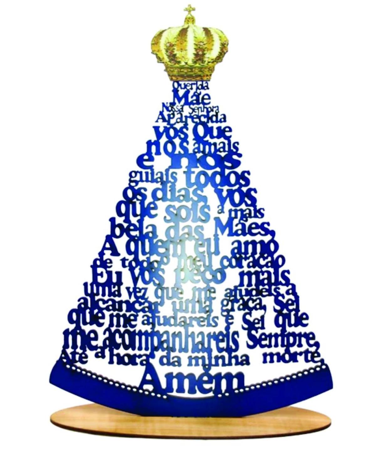 Nossa Senhora Com Base Oração Adesivada