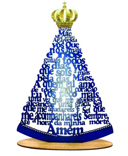 Nossa Senhora Com Base Oração Adesivada