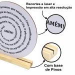 Oração Pai Nosso 20x20cm Branca - Base de Pinus 