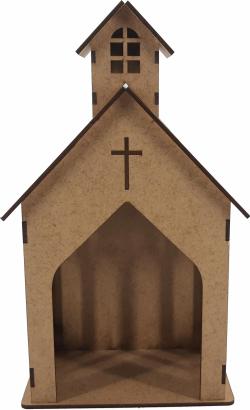 Oratorio capela laser m 16,5x9,5x29,5cm mdf crú