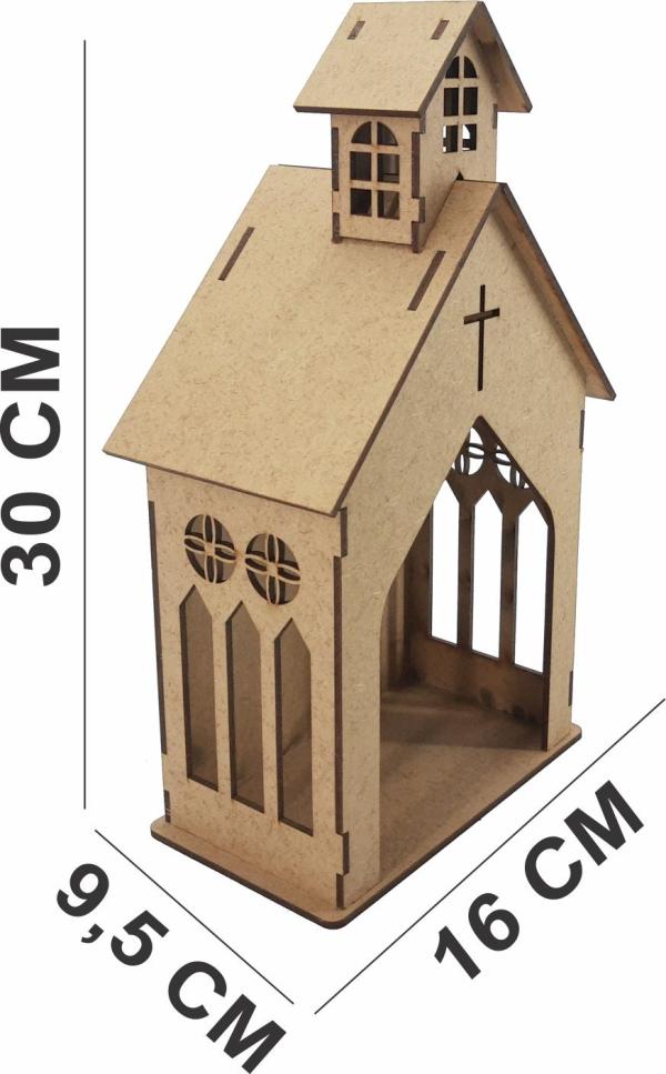 ORATORIO CAPELA LASER M 16,5X9,5X29,5CM MDF Crú