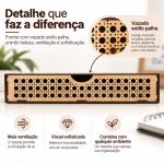Organizador 1 Gaveta palha decorado Cor Nogueira Folha Sulfite A4  Gaveteiro MDF Papel A4