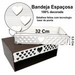 Organizador 2 Gavetas decorado Cor Nogueira e Branco Folha Sulfite A4  Gaveteiro MDF Papel A4