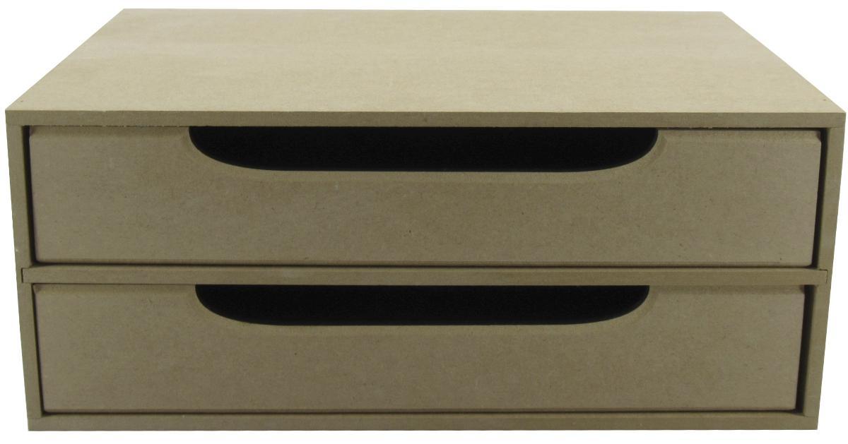 Organizador C/ 02 Gavetas 33,5x23,5x14cm Mdf Crú