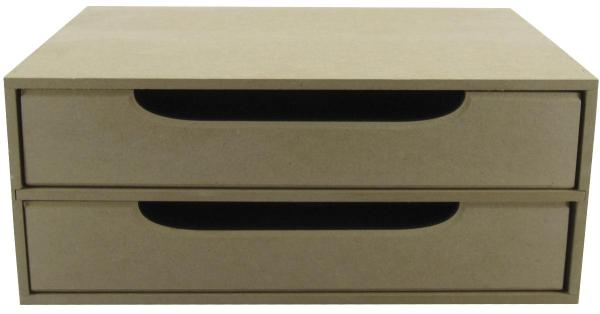 Organizador C/ 02 Gavetas 33,5x23,5x14cm Mdf Crú