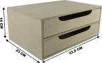 Organizador C/ 02 Gavetas 33,5x23,5x14cm Mdf Crú