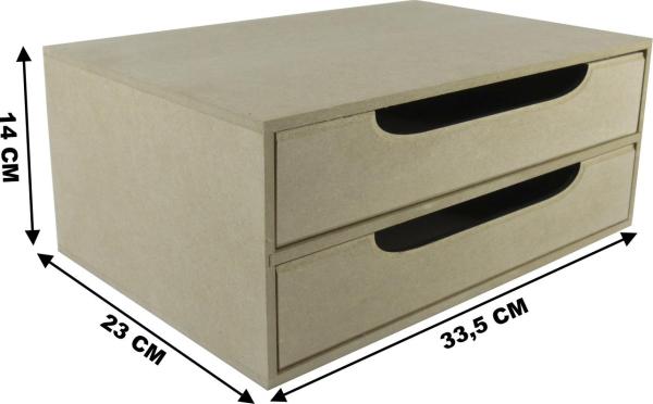 Organizador C/ 02 Gavetas 33,5x23,5x14cm Mdf Crú