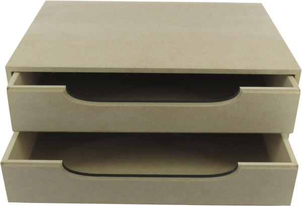 Organizador C/ 02 Gavetas 33,5x23,5x14cm Mdf Crú