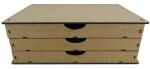 Organizador c/ 03 Gavetas Laser 34,5x24,5x12cm Mdf Crú
