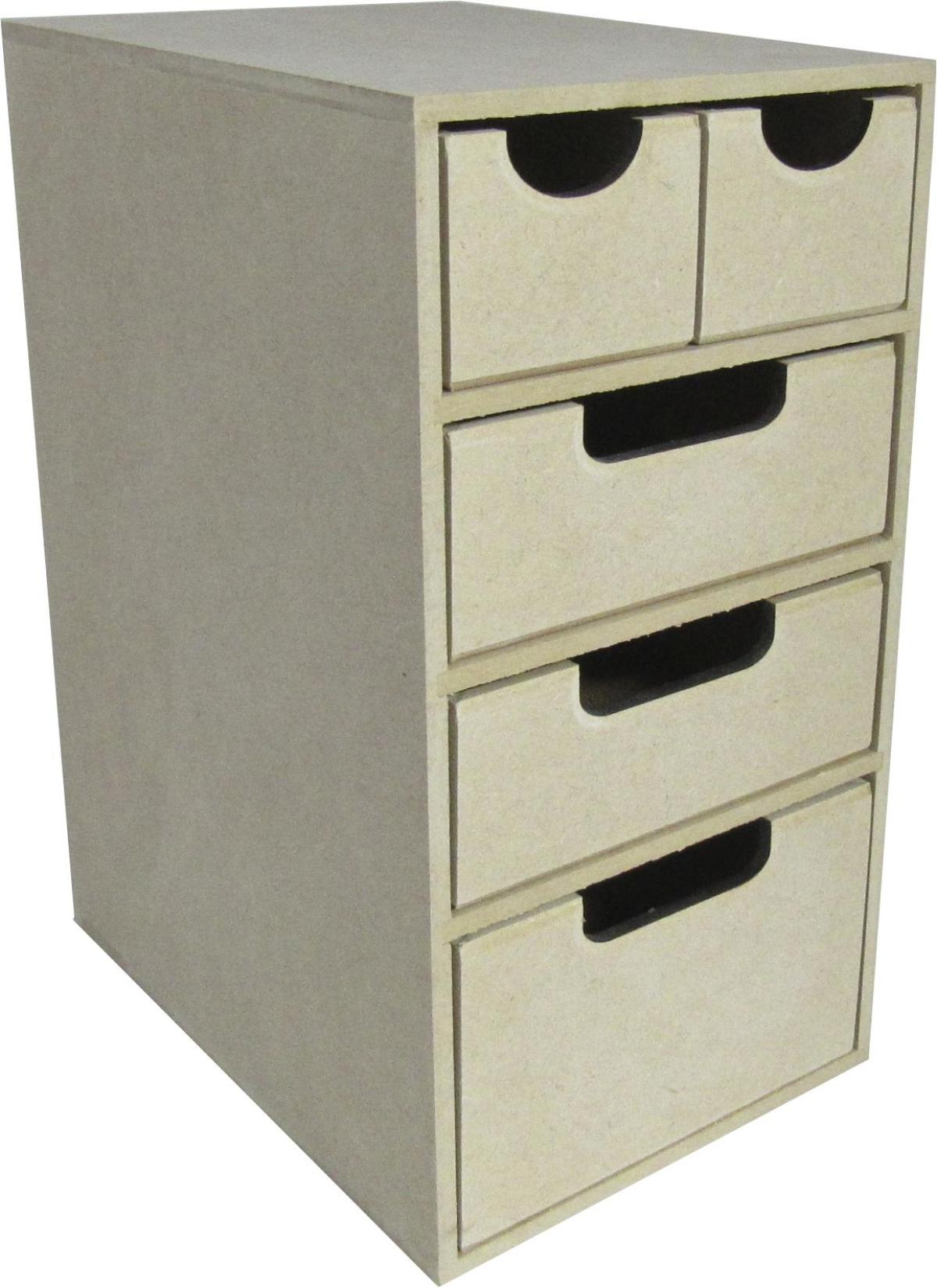 Organizador c/05 Gavetas 17x24x32cm Mdf Crú