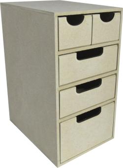 Organizador c/05 gavetas 17x24x32cm mdf crú