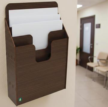 Organizador Escritório Com 03 Baias Pintado Prontuário Folhas Sulfite A4 Parede Bancada