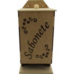 Organizador porta sabonete modelo flores mdf crú