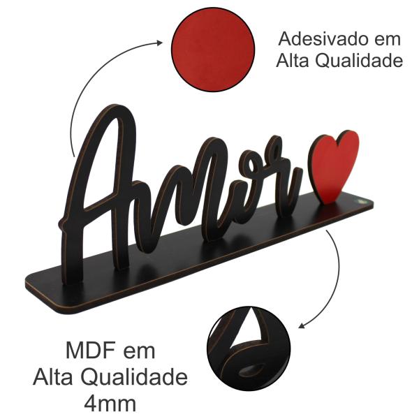 Palavra de Mesa Com Base Amor MDF