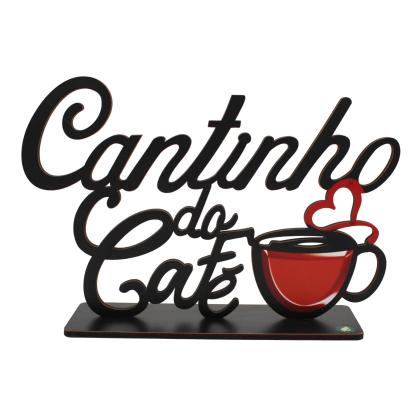 Palavra de Mesa Com Base Cantinho Do Café  MDF