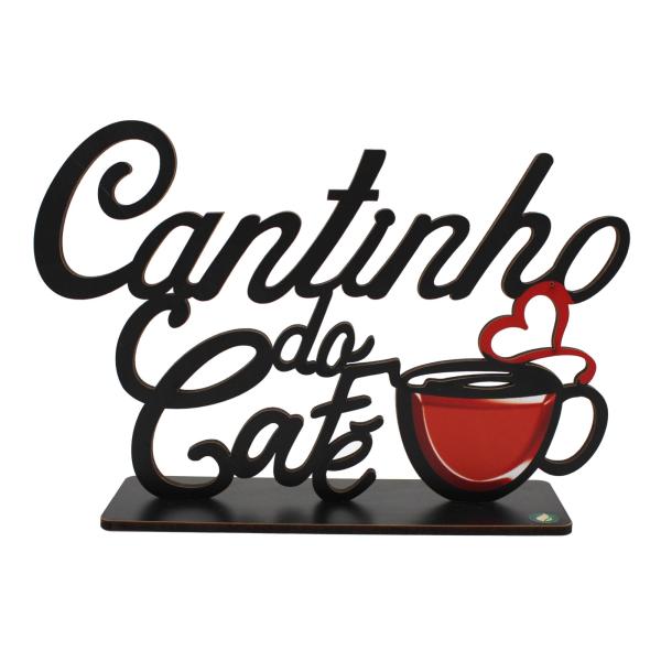 Palavra de Mesa Com Base Cantinho Do Café  MDF