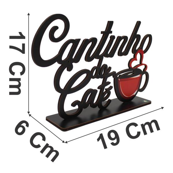 Palavra de Mesa Com Base Cantinho Do Café  MDF