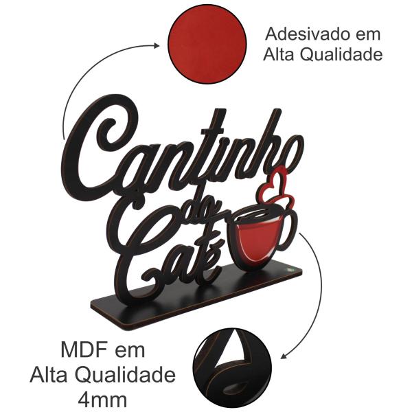 Palavra de Mesa Com Base Cantinho Do Café  MDF