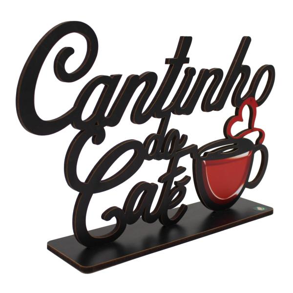 Palavra de Mesa Com Base Cantinho Do Café  MDF