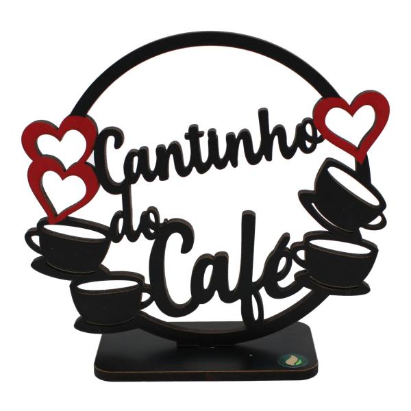 Palavra de Mesa Com Base Cantinho Do Café Mini   MDF