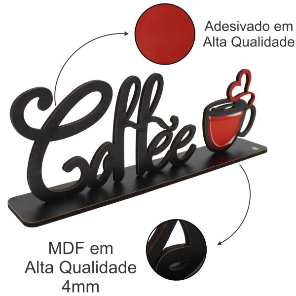 Palavra de Mesa Com Base Coffe  MDF