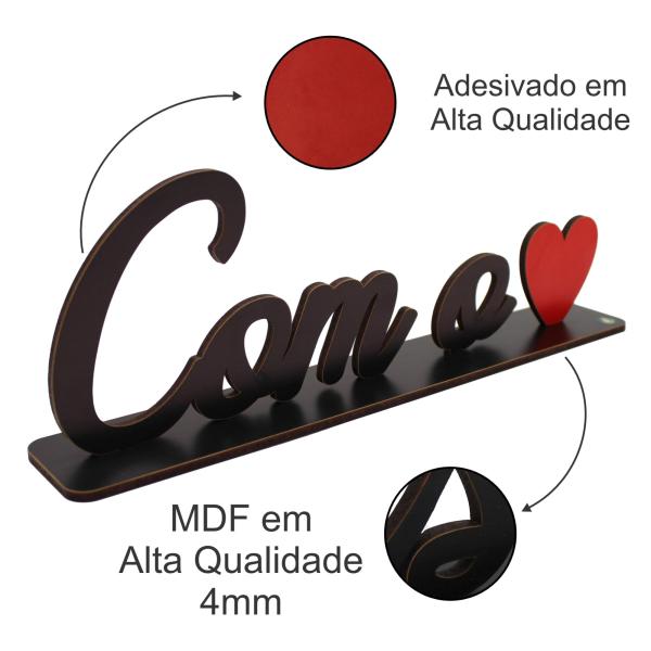 Palavra de Mesa Com Base Com O Coração MDF