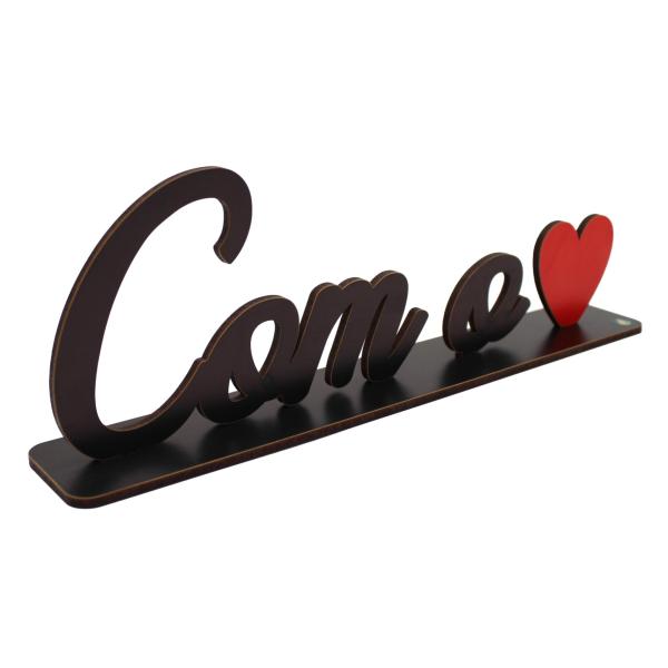 Palavra de Mesa Com Base Com O Coração MDF