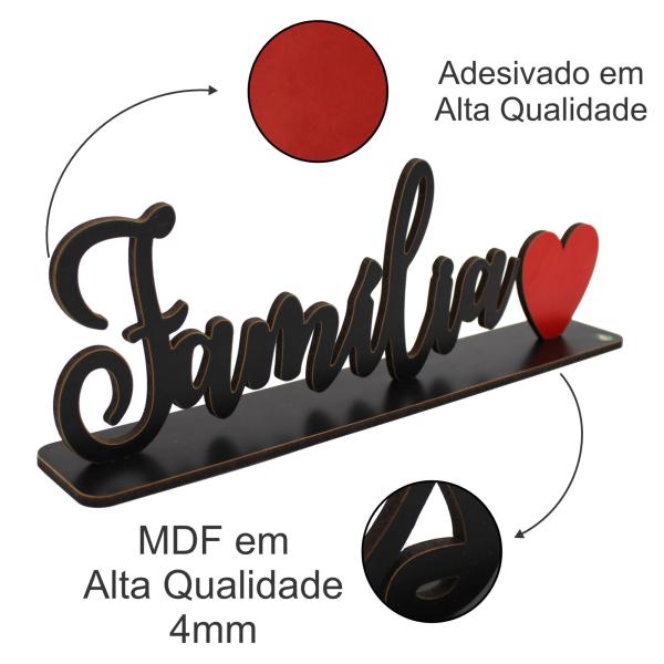 Palavra de Mesa Com Base Familia MDF