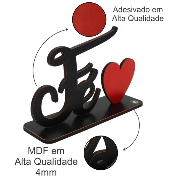 Palavra de Mesa Com Base Fé MDF
