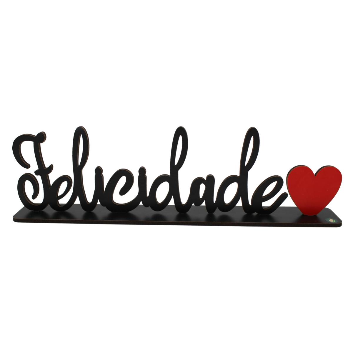 Palavra de Mesa Com Base Felicidade MDF
