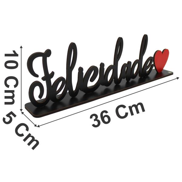 Palavra de Mesa Com Base Felicidade MDF