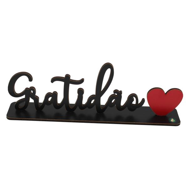 Palavra de Mesa Com Base Gratidão MDF