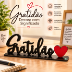 Palavra de Mesa Com Base Gratidão MDF