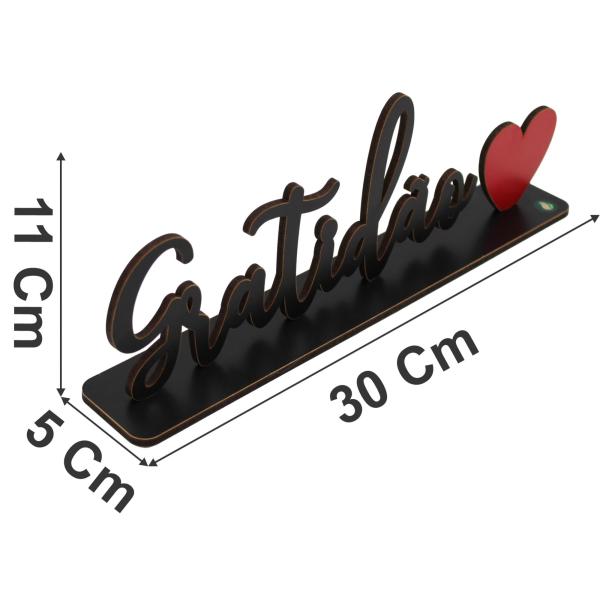 Palavra de Mesa Com Base Gratidão MDF