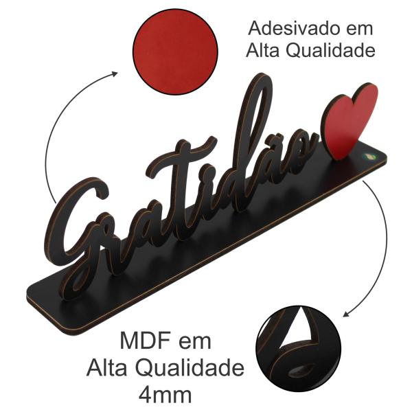 Palavra de Mesa Com Base Gratidão MDF