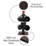 Pedestal Amadeirado Porta Xicaras Mancebo Mdf