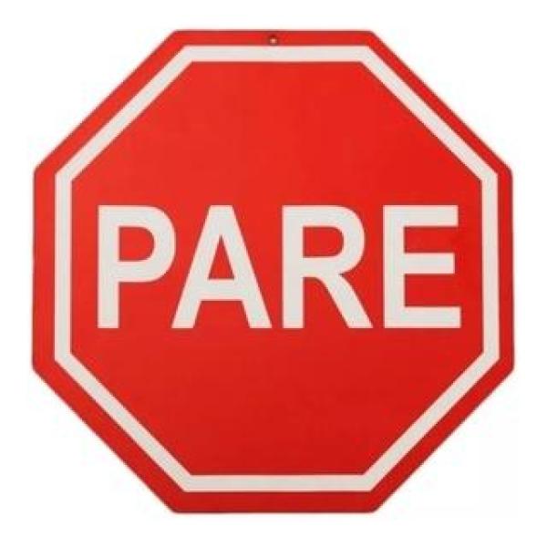Placa de Trânsito Decorativa Parede Decoração Pare  MDF