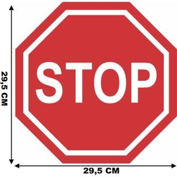 Placa de Trânsito Decorativa Parede Decoração Stop MDF