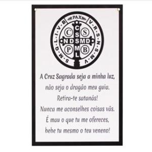 Placa Decorativa Adesivada Cruz Sagrada